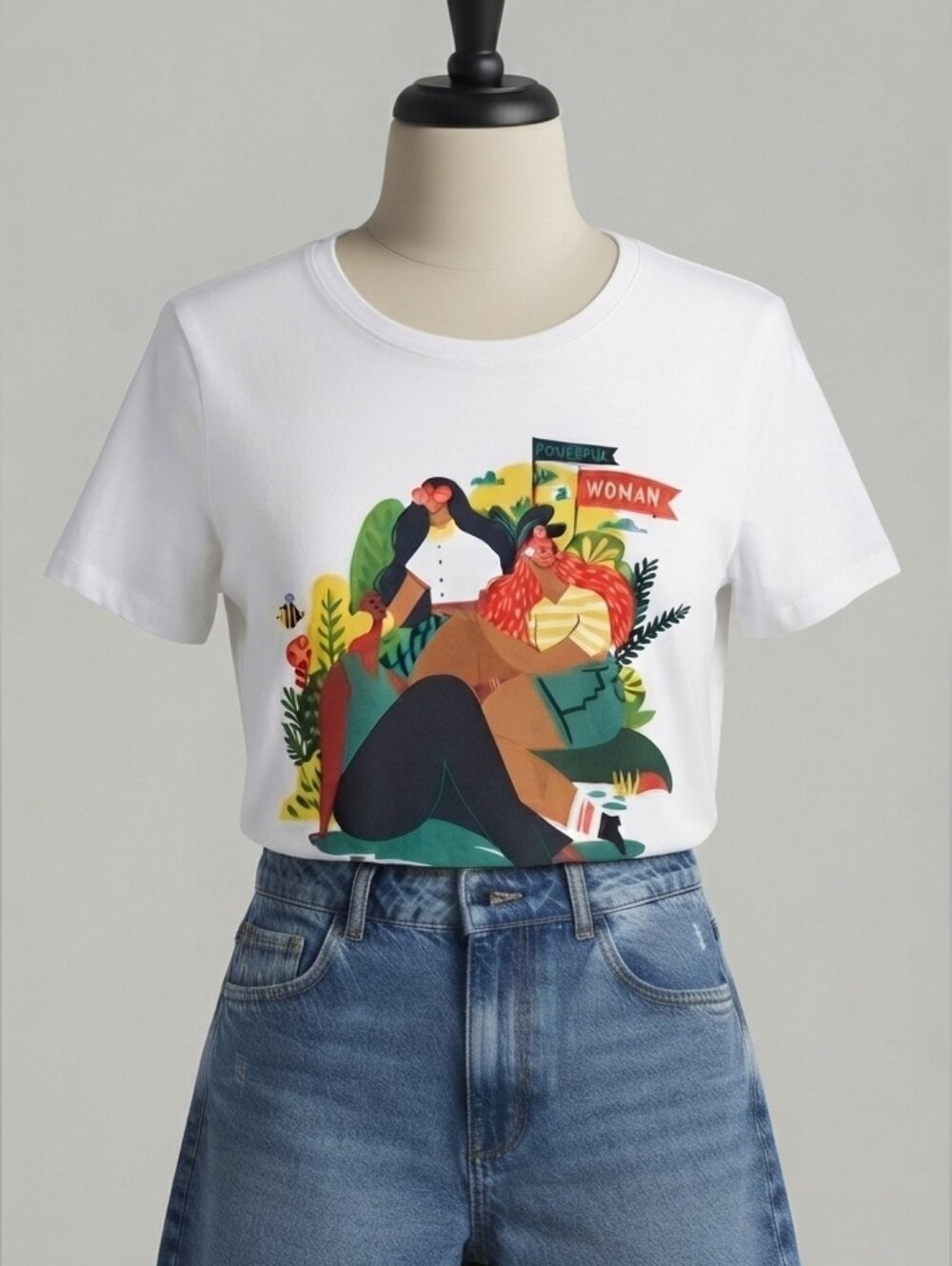Vintage Style Old Navy "Powerful Like A Woman" Tee - Size L